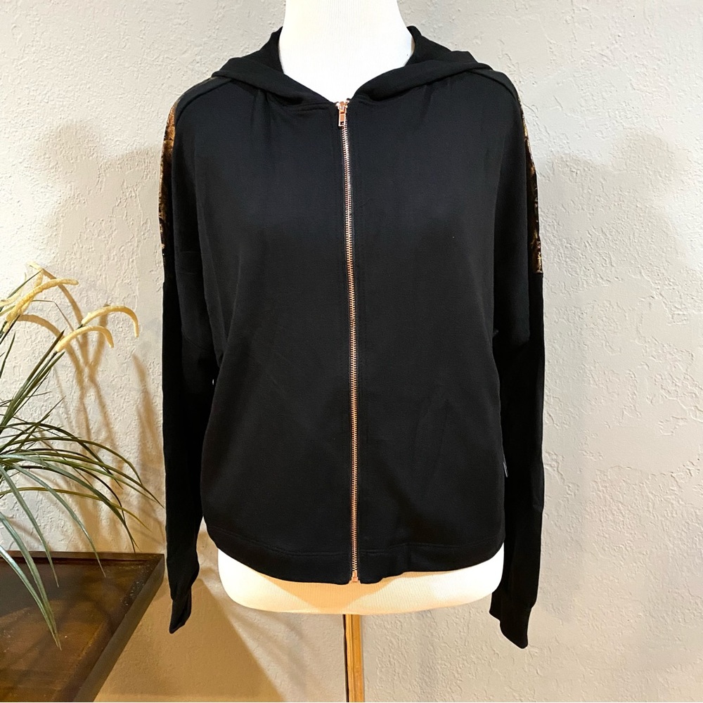 🥳HP🥳NWT Splendid Metallic Striped Dolman Hooded Active Jacket - Picture 3 of 14
